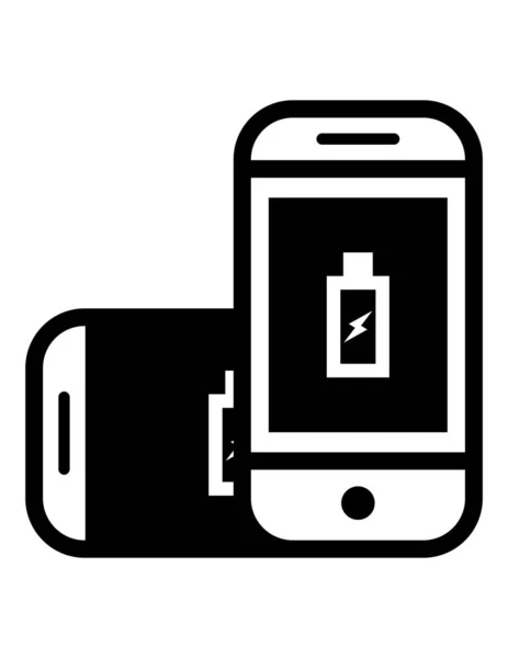 Två Smartphones Ikon Vektor Illustration — Stock vektor