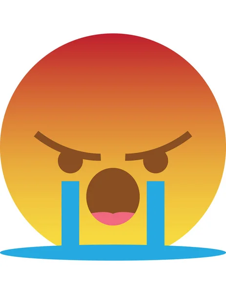 Gambar Vektor Ikon Emoji Bereaksi Marah - Stok Vektor