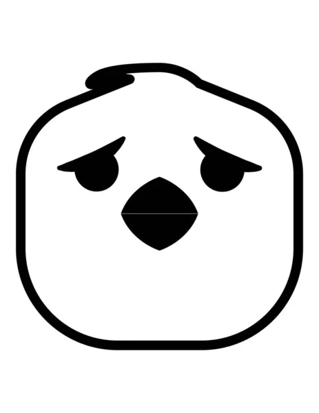 Pollo Emoji Icona Piatta Vettoriale Illustrazione — Vettoriale Stock