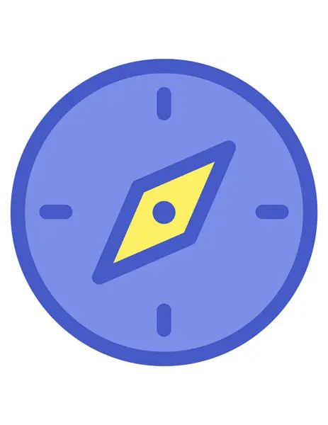 Ikona Vektoru Kompasu Styl Dvoubarevný Plochý Symbol Modré Šedé Barvy — Stockový vektor