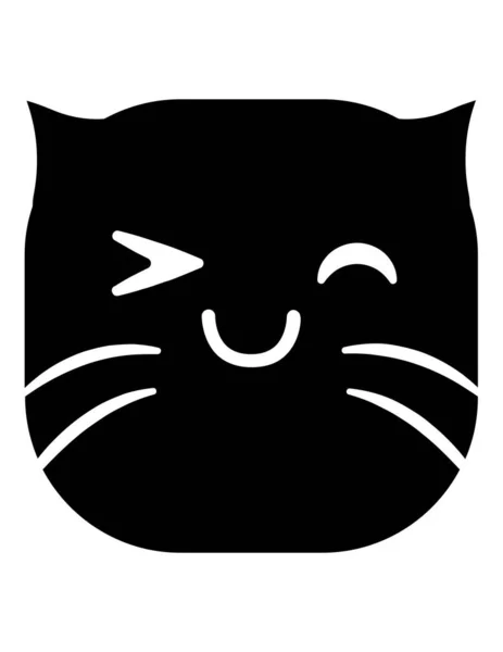 Cat Emoji Flat Icon Vector Illustration — Stock Vector