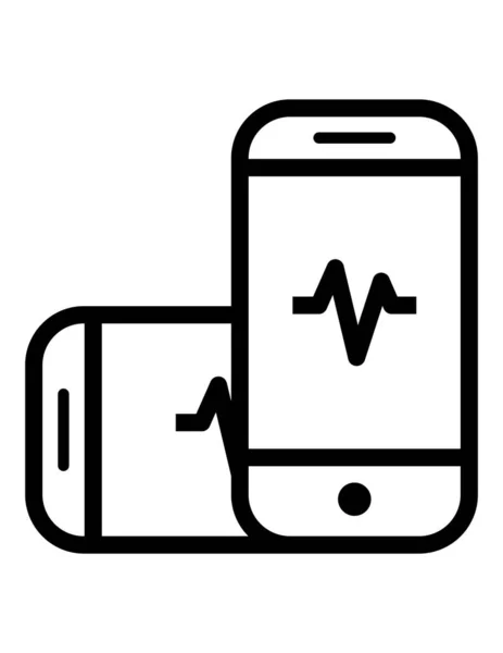 Två Smartphones Ikon Vektor Illustration — Stock vektor