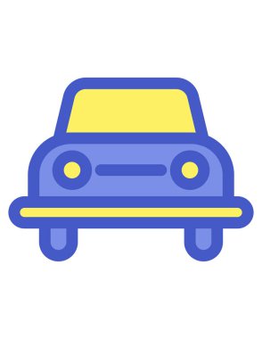 Araba vektör simgesi. biçim iki renkli düz sembol, yumuşak mavi ve beyaz renkler, yuvarlak açılar, yeşil