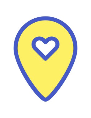 Kalp ikonu vektör illüstrasyonu