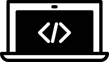 dizüstü bilgisayar düz ikon vektör çizimi