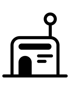 Otel ve bilim hattı vektör simgesi.