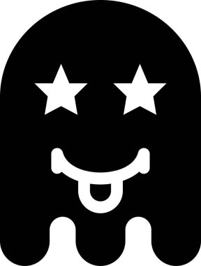 hayalet emoji düz ikon vektör çizimi