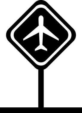 Havaalanı işaret simgesi vektör illüstrasyonu