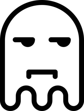 hayalet emoji düz ikon vektör çizimi
