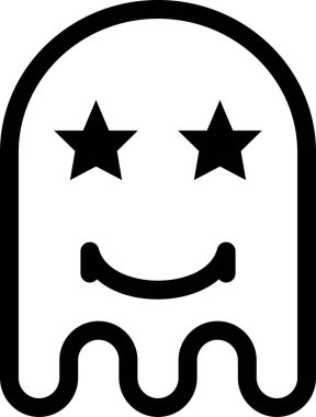 hayalet emoji düz ikon vektör çizimi