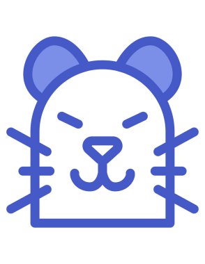 hayvan yassı ikon vektör illüstrasyonu