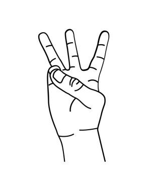 El hareketi simgesi vektör illüstrasyon grafik tasarımı