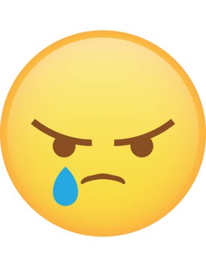 kızgın tepki emoji simgesi vektör illüstrasyonu