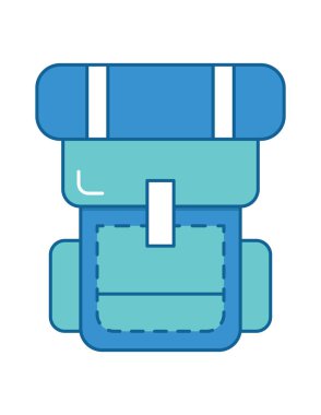 Beyaz arkaplanda izole edilmiş sırt çantası simgesi. seyahat sembolü çizimi.