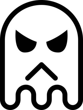 hayalet emoji düz ikon vektör çizimi