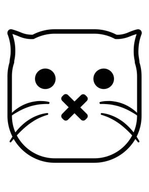 kedi emoji yassı ikon vektör çizimi