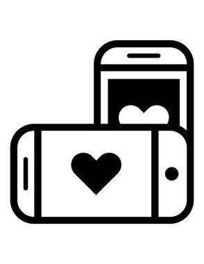 iki akıllı telefon simgesi vektör illüstrasyonu