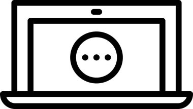 dizüstü bilgisayar düz ikon vektör çizimi