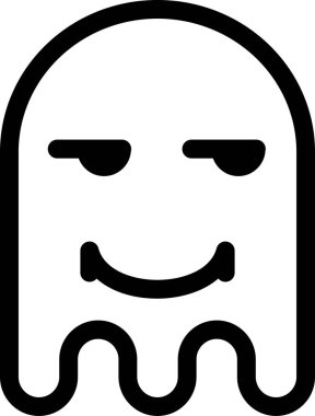 hayalet emoji düz ikon vektör çizimi