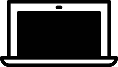 dizüstü bilgisayar düz ikon vektör çizimi