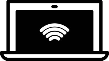 dizüstü bilgisayar düz ikon vektör çizimi