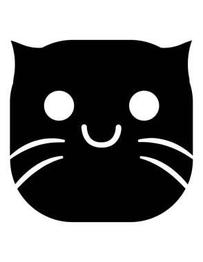 kedi emoji yassı ikon vektör çizimi