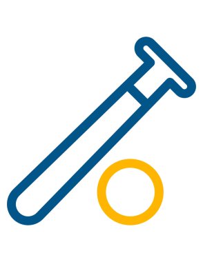 Ticaret setindeki ağırlık simgesi. Vektör biçimi çift renkli düz sembol, cyan ve mavi renkler, yuvarlak açılardır