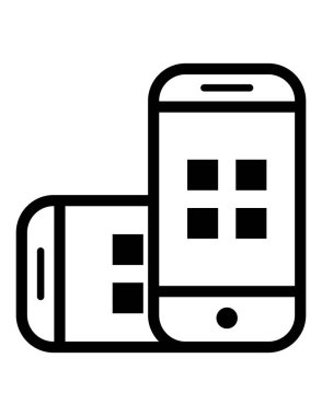 iki akıllı telefon simgesi vektör illüstrasyonu