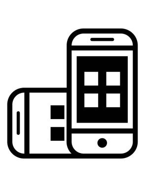 iki akıllı telefon simgesi vektör illüstrasyonu