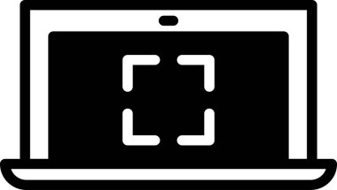 dizüstü bilgisayar düz ikon vektör çizimi