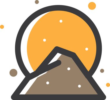 Kaya taşı düz ikon vektör çizimi