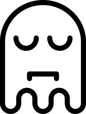 hayalet emoji düz ikon vektör çizimi