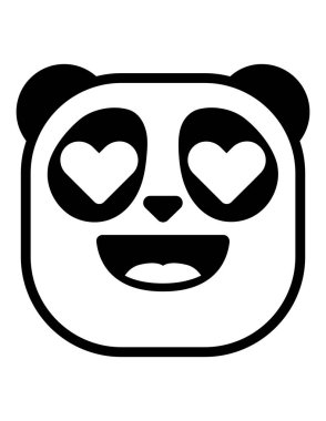 panda simgesi vektör illüstrasyonu