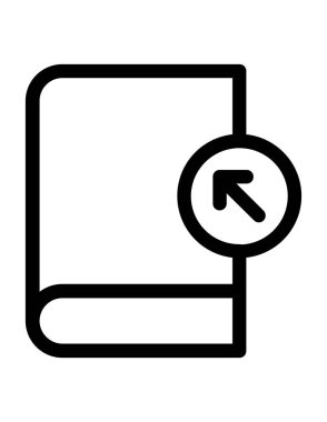 Kitap ve ok ikonu vektör illüstrasyonu