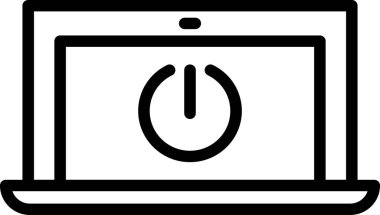 dizüstü bilgisayar düz ikon vektör çizimi