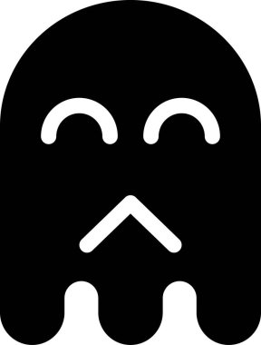 hayalet emoji düz ikon vektör çizimi