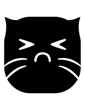 kedi emoji yassı ikon vektör çizimi