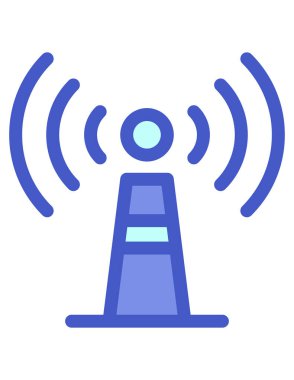 radyo ağ vektör simgesi. biçim iki renkli düz sembol, mavi ve gri renkler, yuvarlak açılar, beyaz