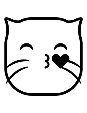 kedi emoji yassı ikon vektör çizimi