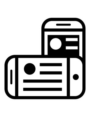 iki akıllı telefon simgesi vektör illüstrasyonu