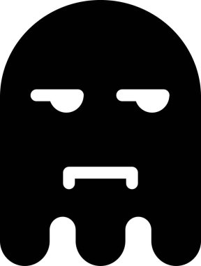 hayalet emoji düz ikon vektör çizimi