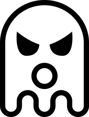hayalet emoji düz ikon vektör çizimi