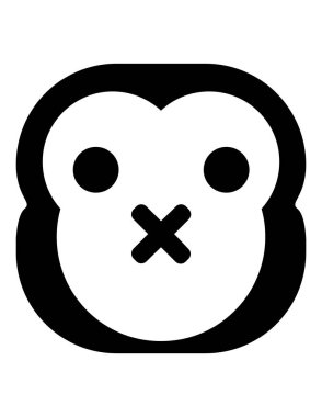 maymun düz ikon vektör çizimi