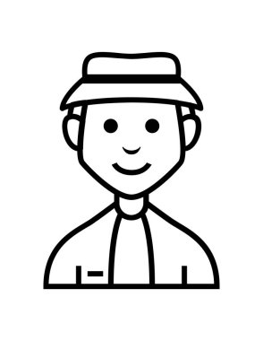 kişi düz ikon vektör illüstrasyonu