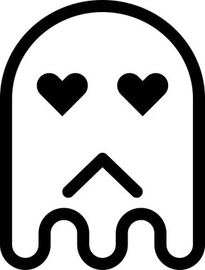 hayalet emoji düz ikon vektör çizimi