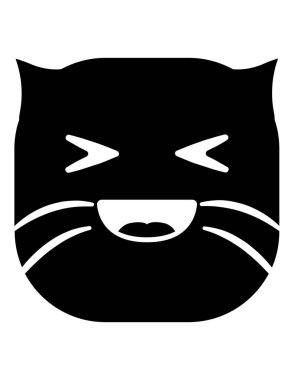 kedi emoji yassı ikon vektör çizimi