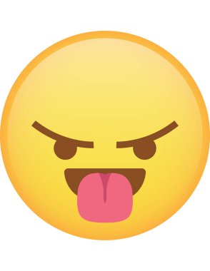 kızgın tepki emoji simgesi vektör illüstrasyonu