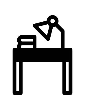 Tablo ikonu vektör illüstrasyonunda kitaplar ve lamba