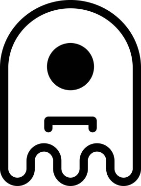 hayalet emoji düz ikon vektör çizimi