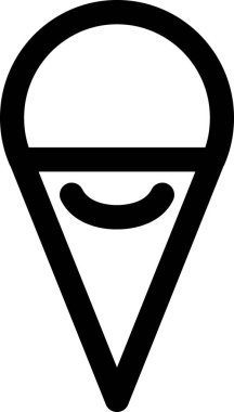 Dondurma yassı ikon vektör çizimi